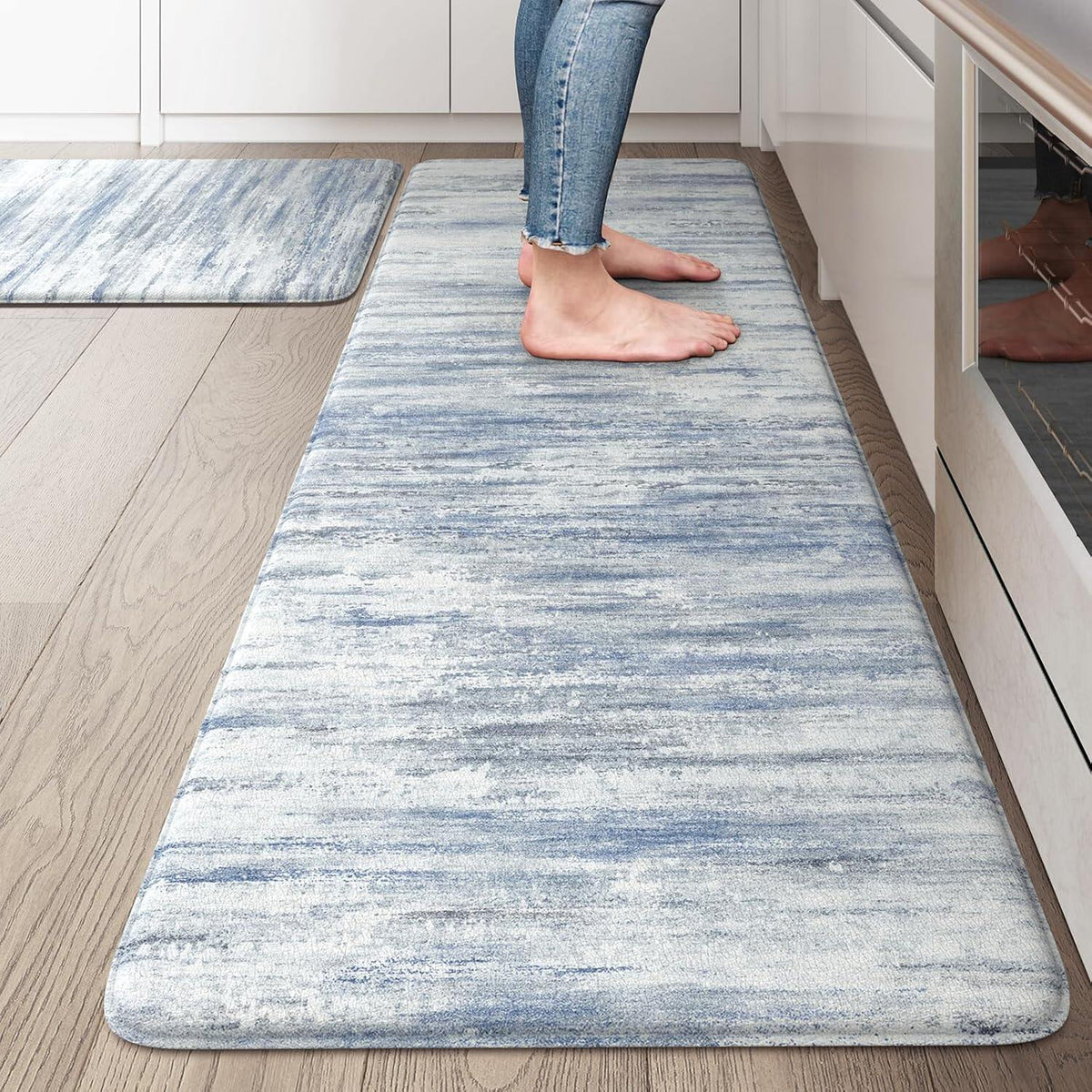 Anti Fatigue Kitchen Mats for Floor, Abstract Farmhouse Kitchen Rugs