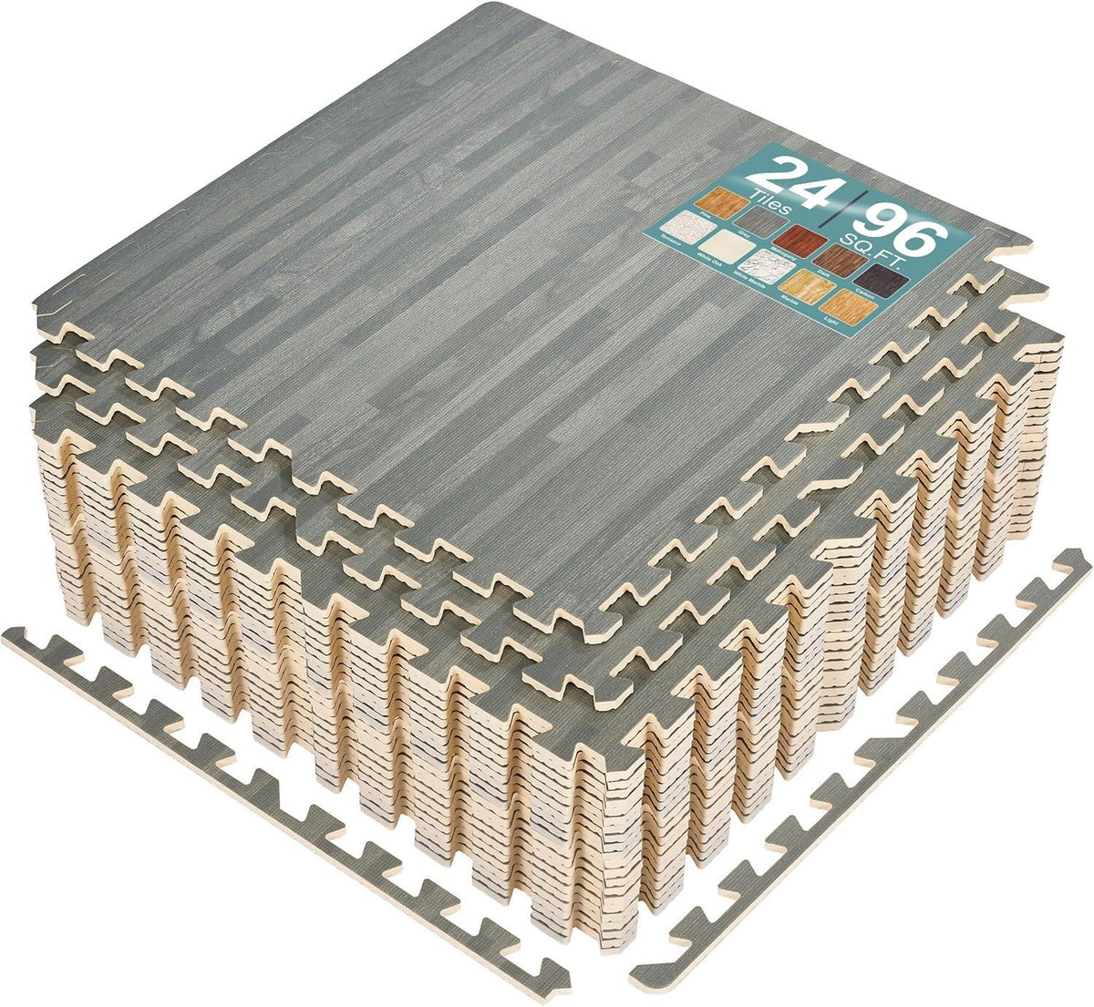 Wood Grain Floor Tiles Foam Mat EVA Interlocking Mats