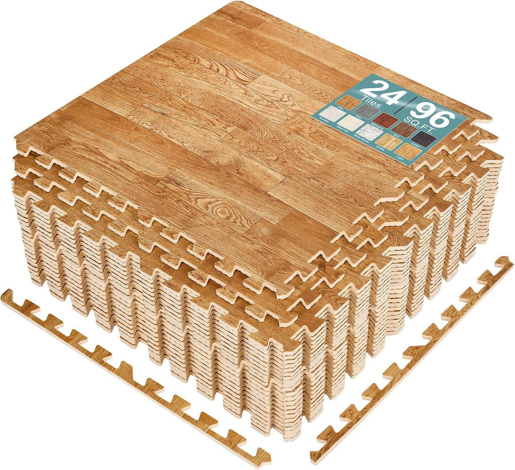 Wood Grain Floor Tiles Foam Mat EVA Interlocking Mats
