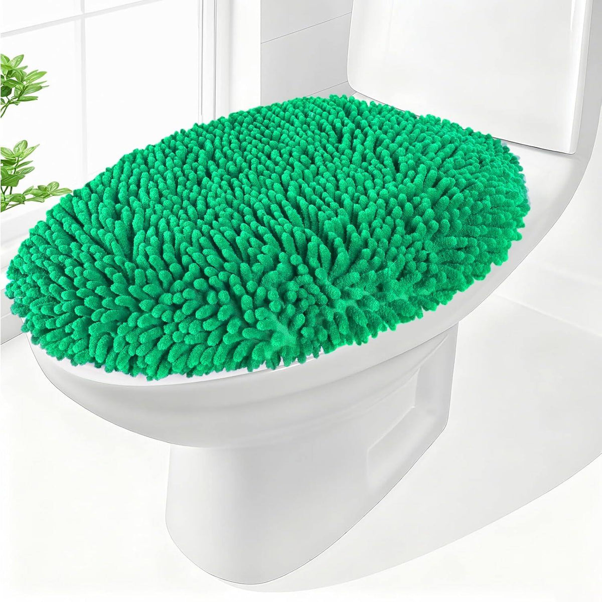 Elongated Toilet Seat Cover ,Adjustable Rubber Backing