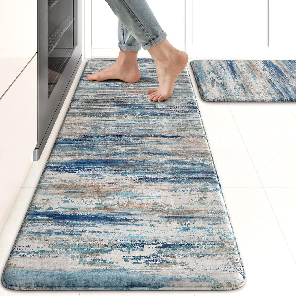 Anti Fatigue Kitchen Mats for Floor, Abstract Farmhouse Kitchen Rugs