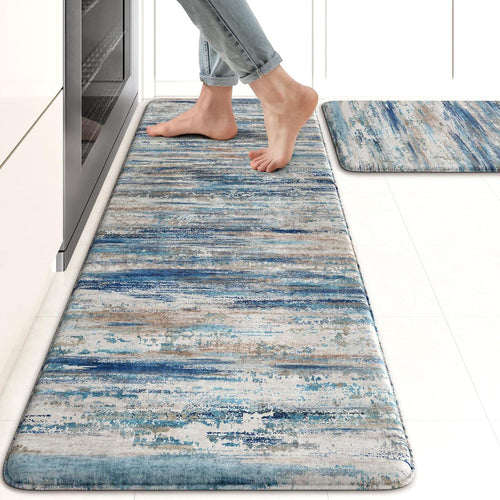 Anti Fatigue Kitchen Mats for Floor, Abstract Farmhouse Kitchen Rugs