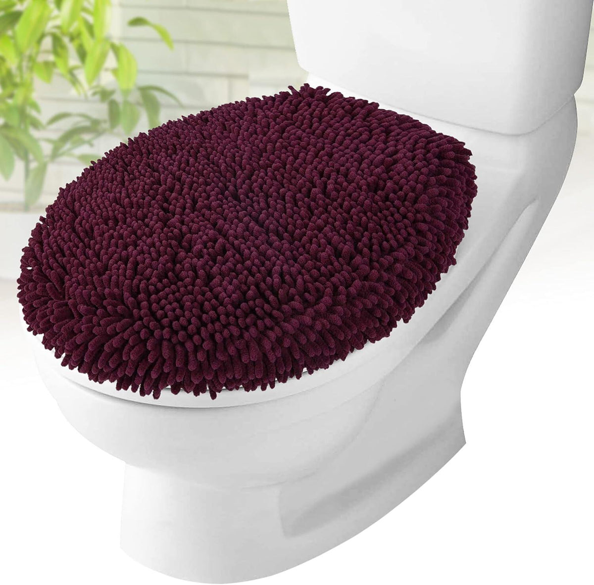 Toilet Lid Cover - Plush Microfiber Oval Toilet Seat Covers for Bathroom