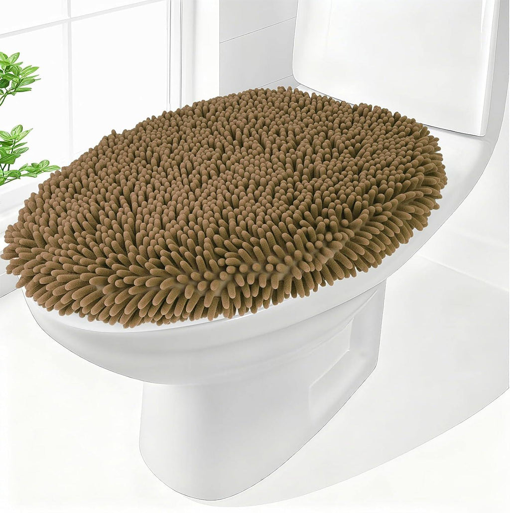 Elongated Toilet Seat Cover ,Adjustable Rubber Backing