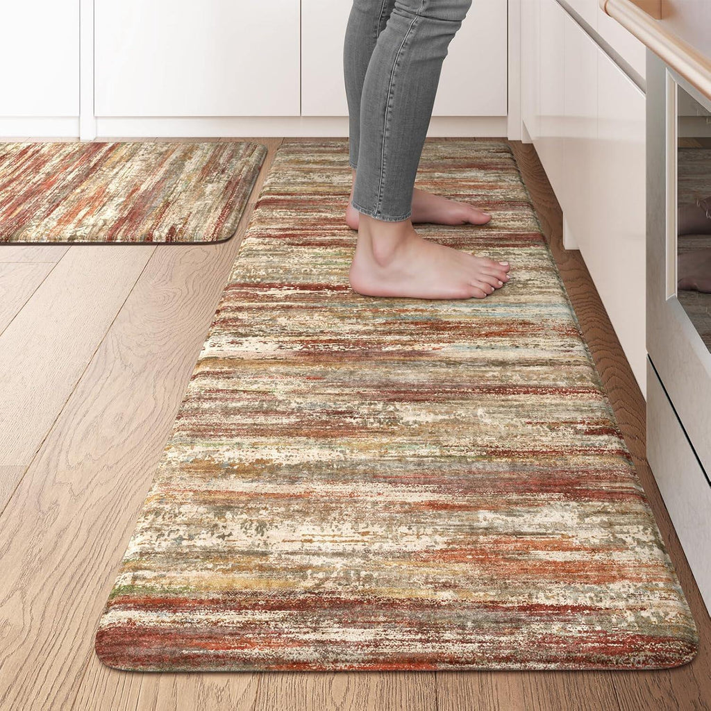 Anti Fatigue Kitchen Mats for Floor, Abstract Farmhouse Kitchen Rugs