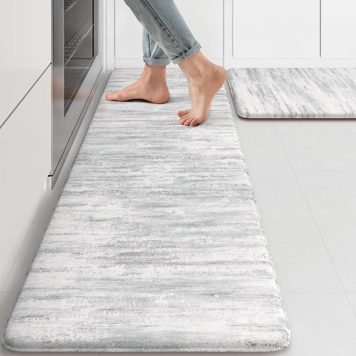 Anti Fatigue Kitchen Mats for Floor, Abstract Farmhouse Kitchen Rugs