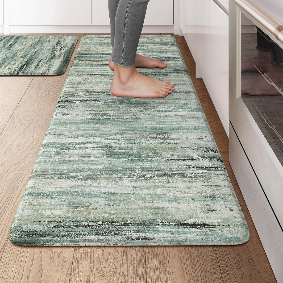 Anti Fatigue Kitchen Mats for Floor, Abstract Farmhouse Kitchen Rugs