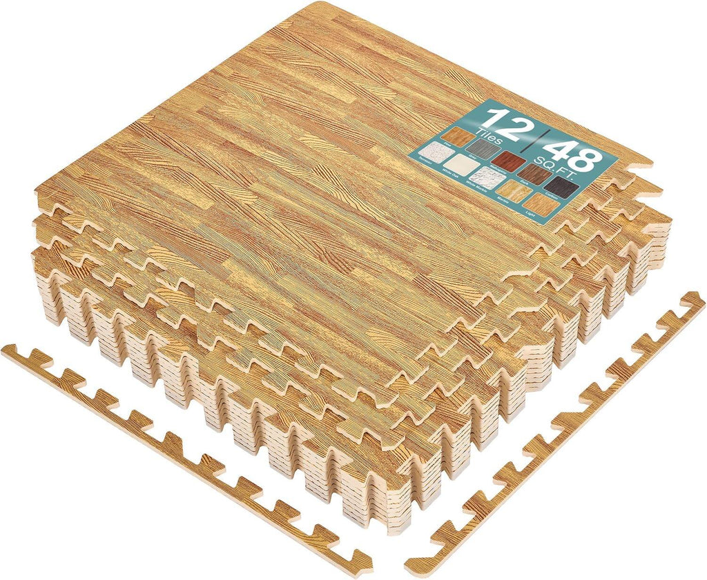 Wood Grain Floor Tiles Foam Mat EVA Interlocking Mats