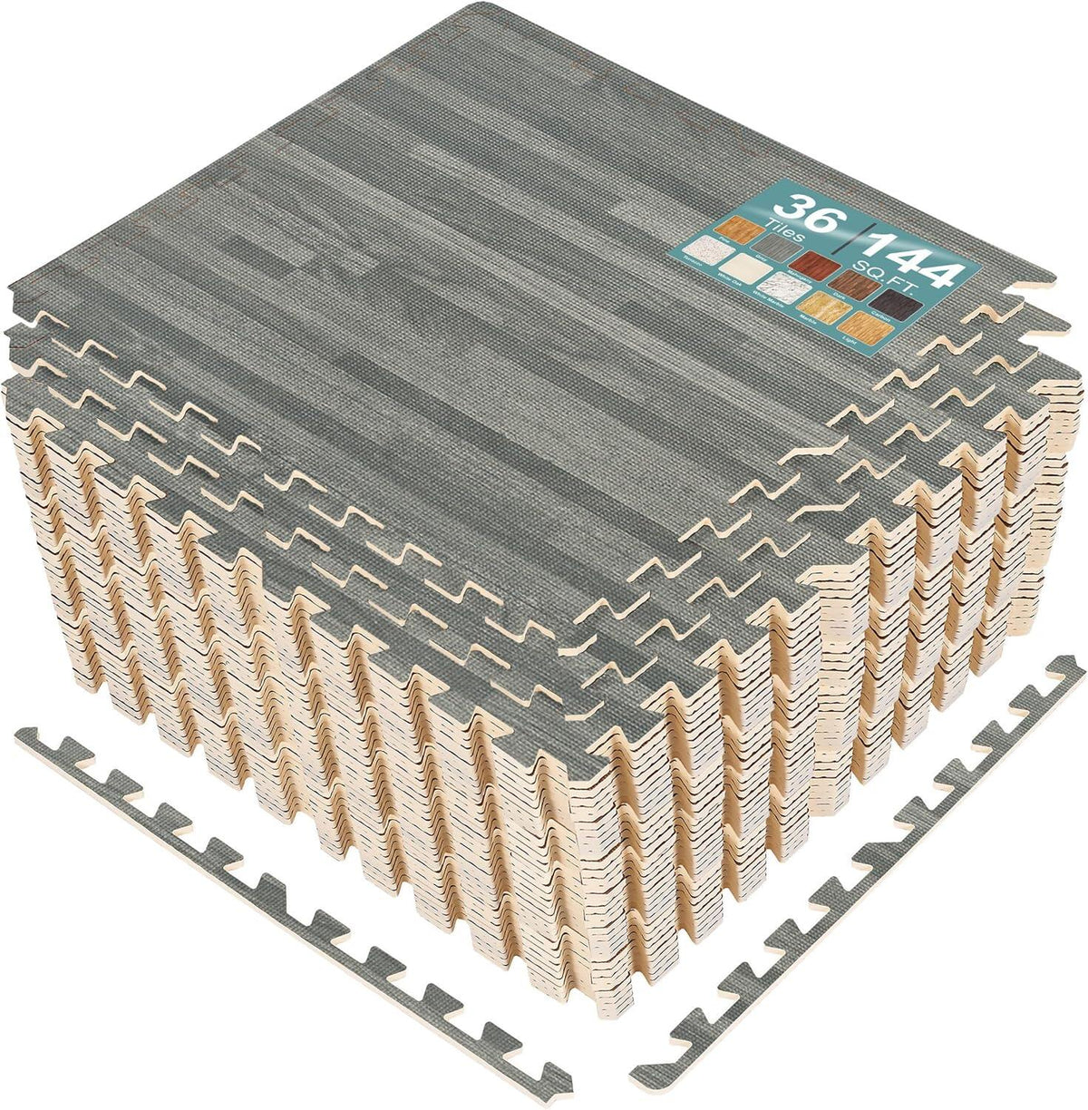 Wood Grain Floor Tiles Foam Mat EVA Interlocking Mats