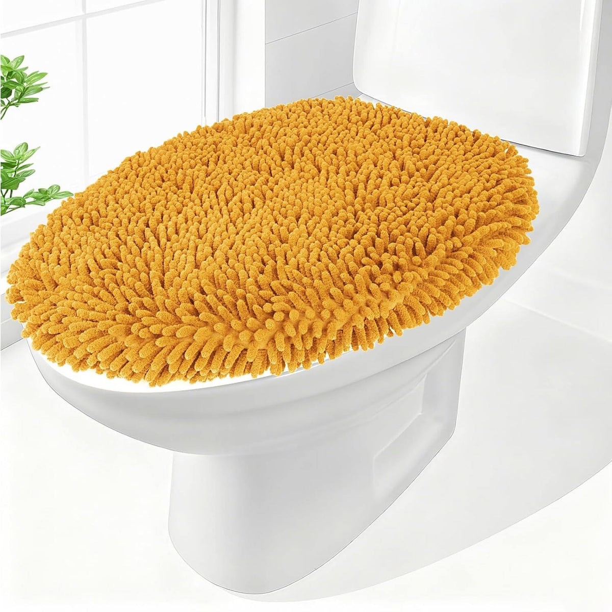 Elongated Toilet Seat Cover ,Adjustable Rubber Backing