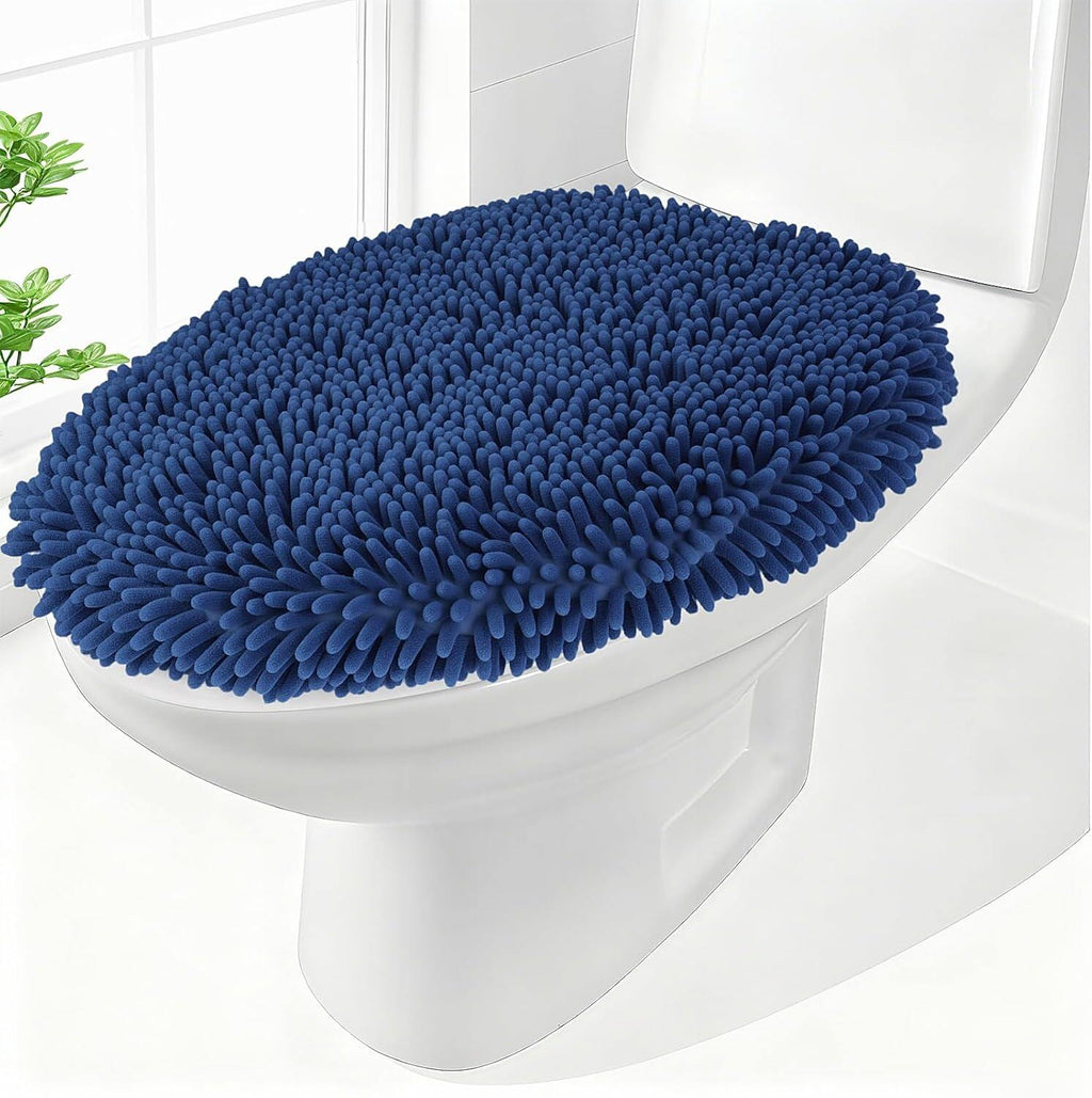 Elongated Toilet Seat Cover ,Adjustable Rubber Backing