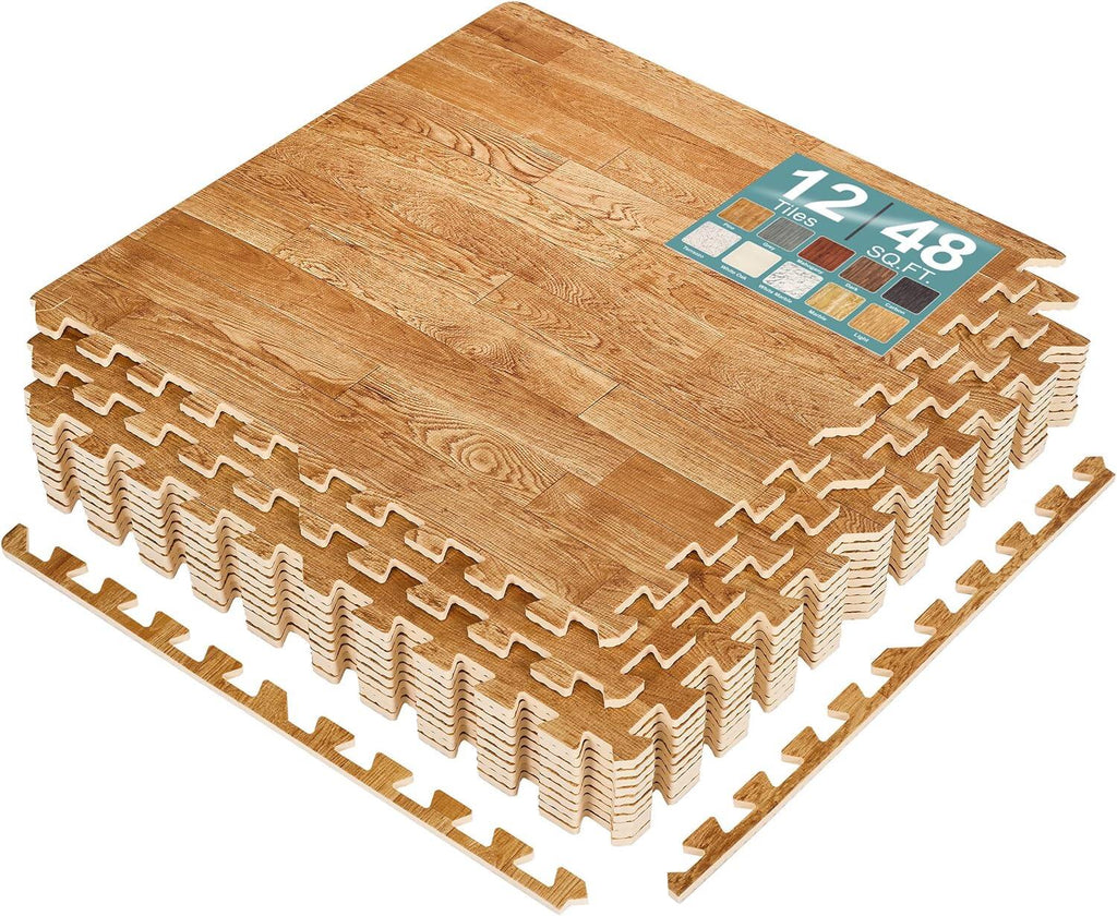 Wood Grain Floor Tiles Foam Mat EVA Interlocking Mats