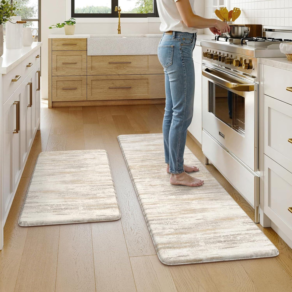 Anti Fatigue Kitchen Mats for Floor, Abstract Farmhouse Kitchen Rugs