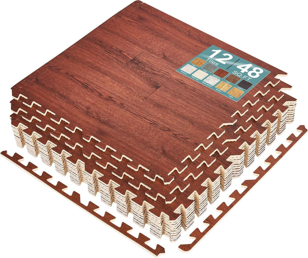 Wood Grain Floor Tiles Foam Mat EVA Interlocking Mats