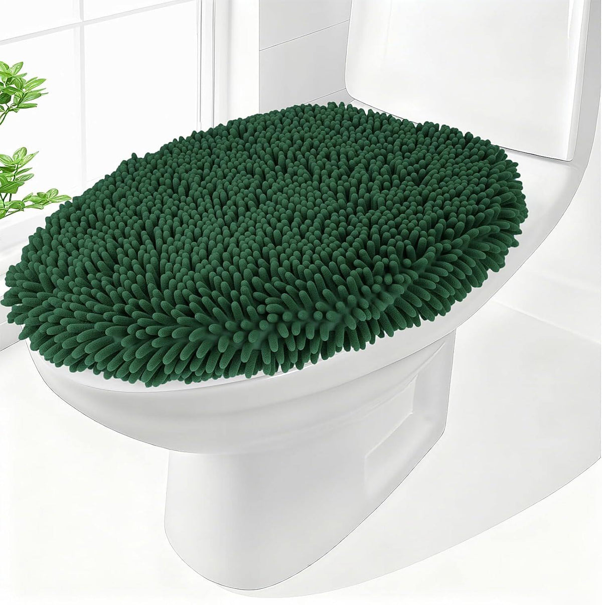 Elongated Toilet Seat Cover ,Adjustable Rubber Backing