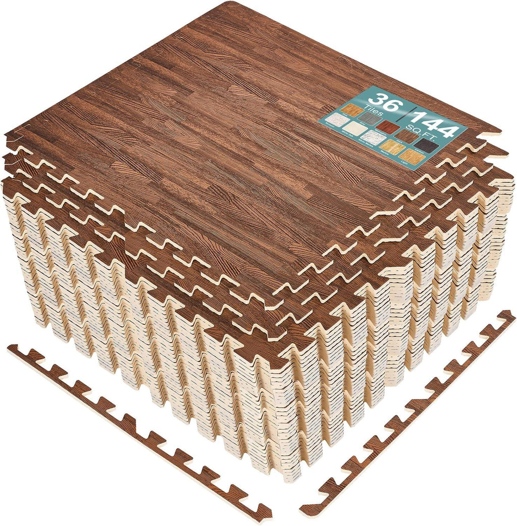 Wood Grain Floor Tiles Foam Mat EVA Interlocking Mats