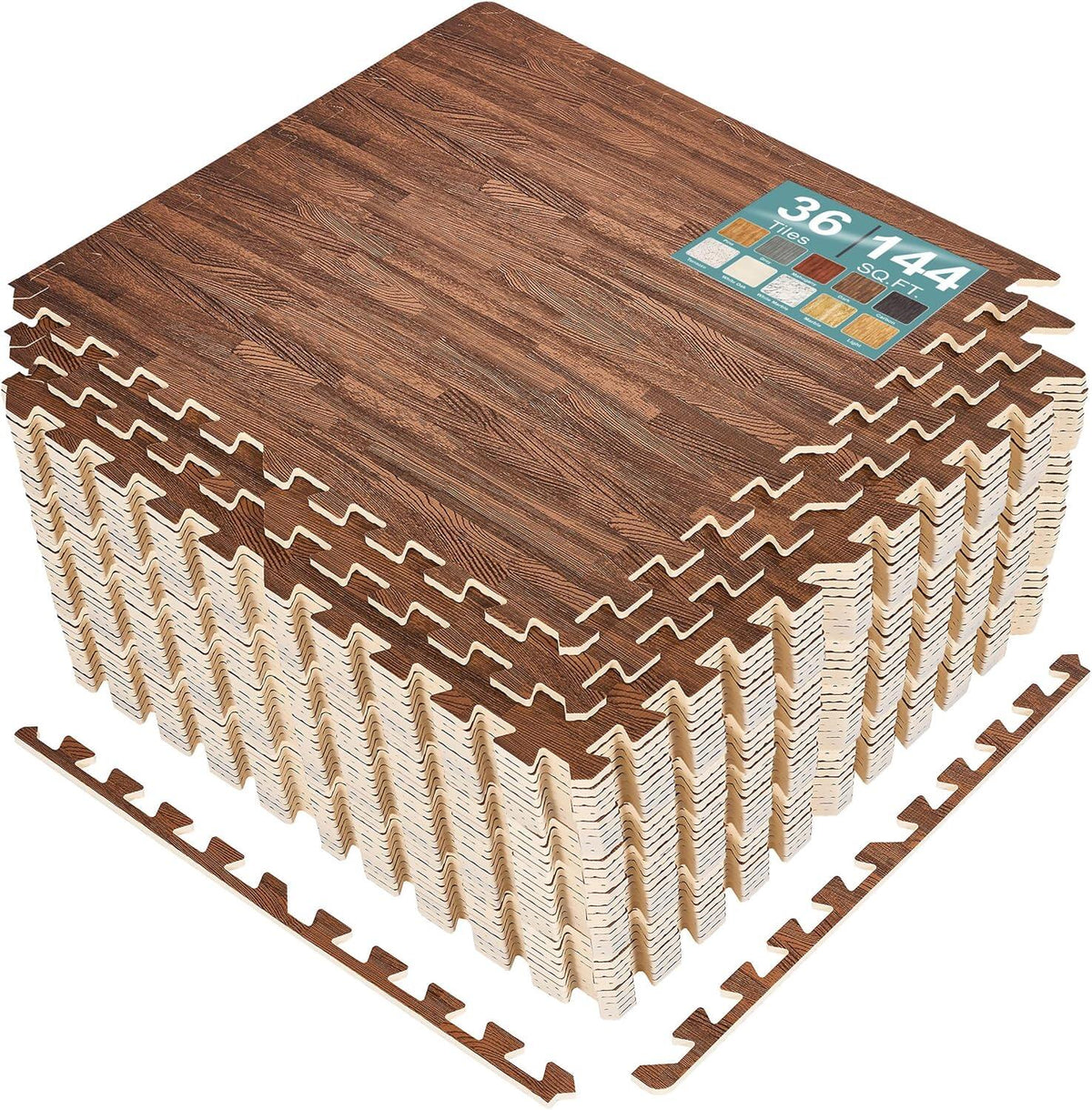 Wood Grain Floor Tiles Foam Mat EVA Interlocking Mats