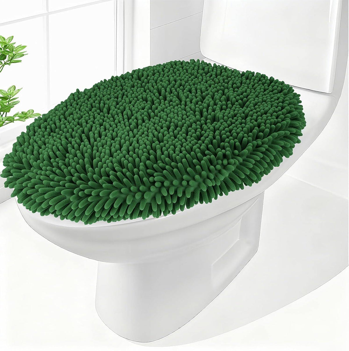 Elongated Toilet Seat Cover ,Adjustable Rubber Backing