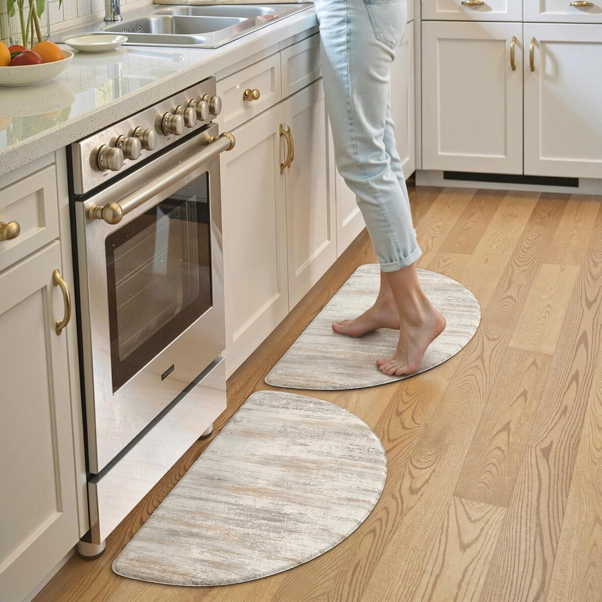 Anti Fatigue Kitchen Mats for Floor, Abstract Farmhouse Kitchen Rugs