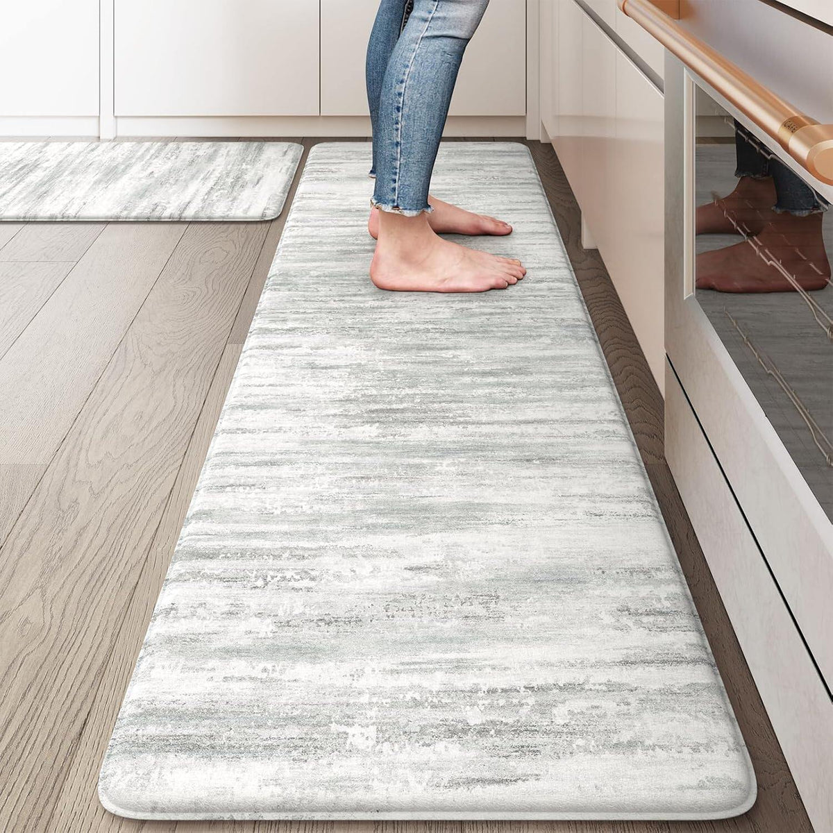 Anti Fatigue Kitchen Mats for Floor, Abstract Farmhouse Kitchen Rugs