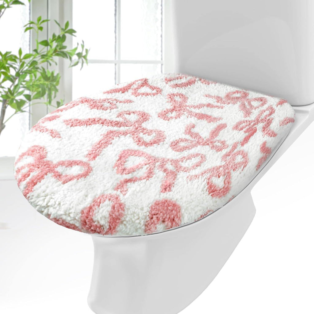 Toilet Lid Cover Washable Cute Plush Toilet Cover