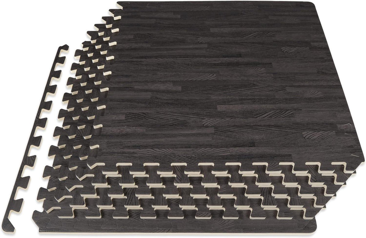 Wood Grain Puzzle Mat ½-inch, 6 EVA Foam Interlocking Floor Tiles