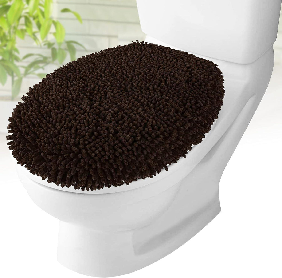 Toilet Lid Cover - Plush Microfiber Oval Toilet Seat Covers for Bathroom