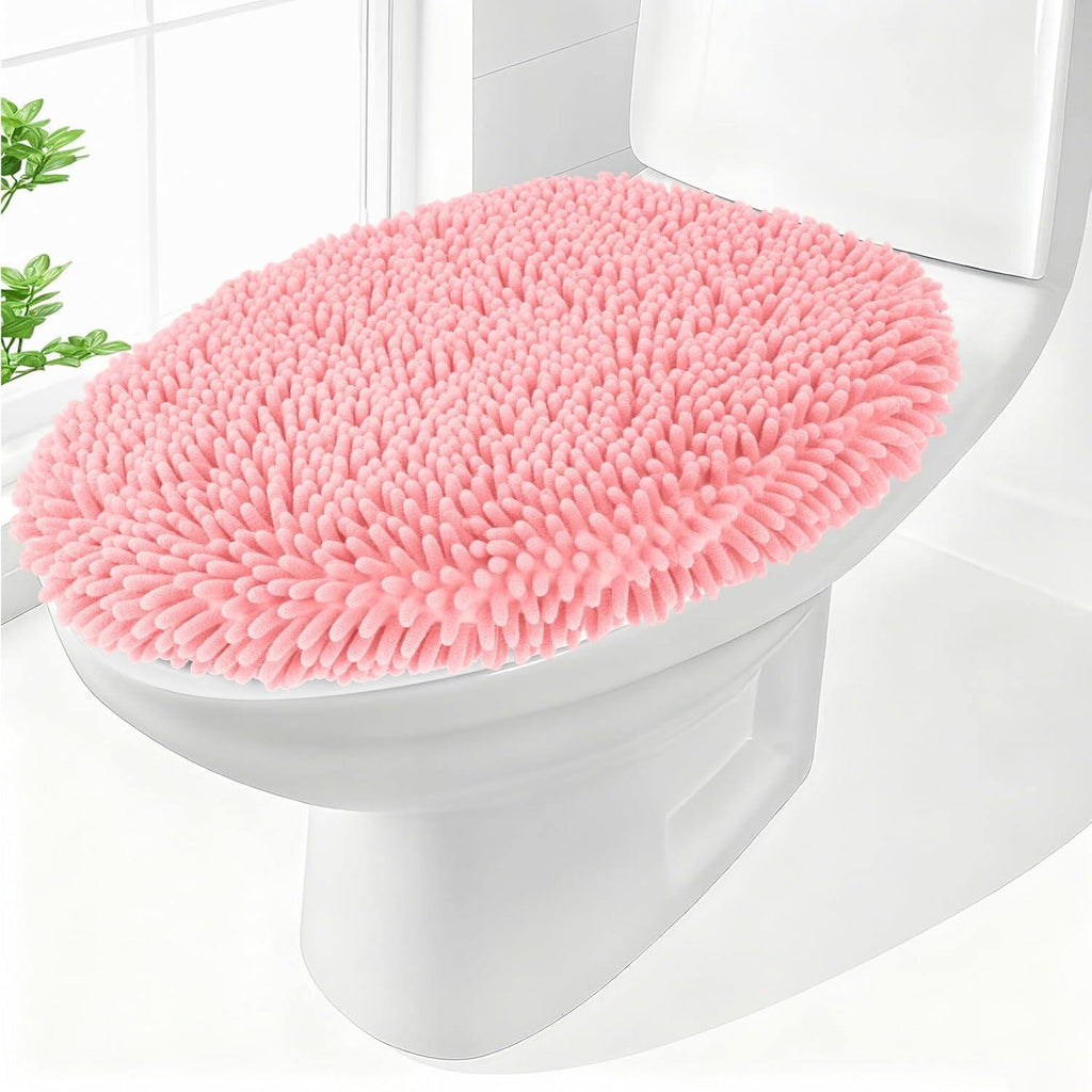 Elongated Toilet Seat Cover ,Adjustable Rubber Backing