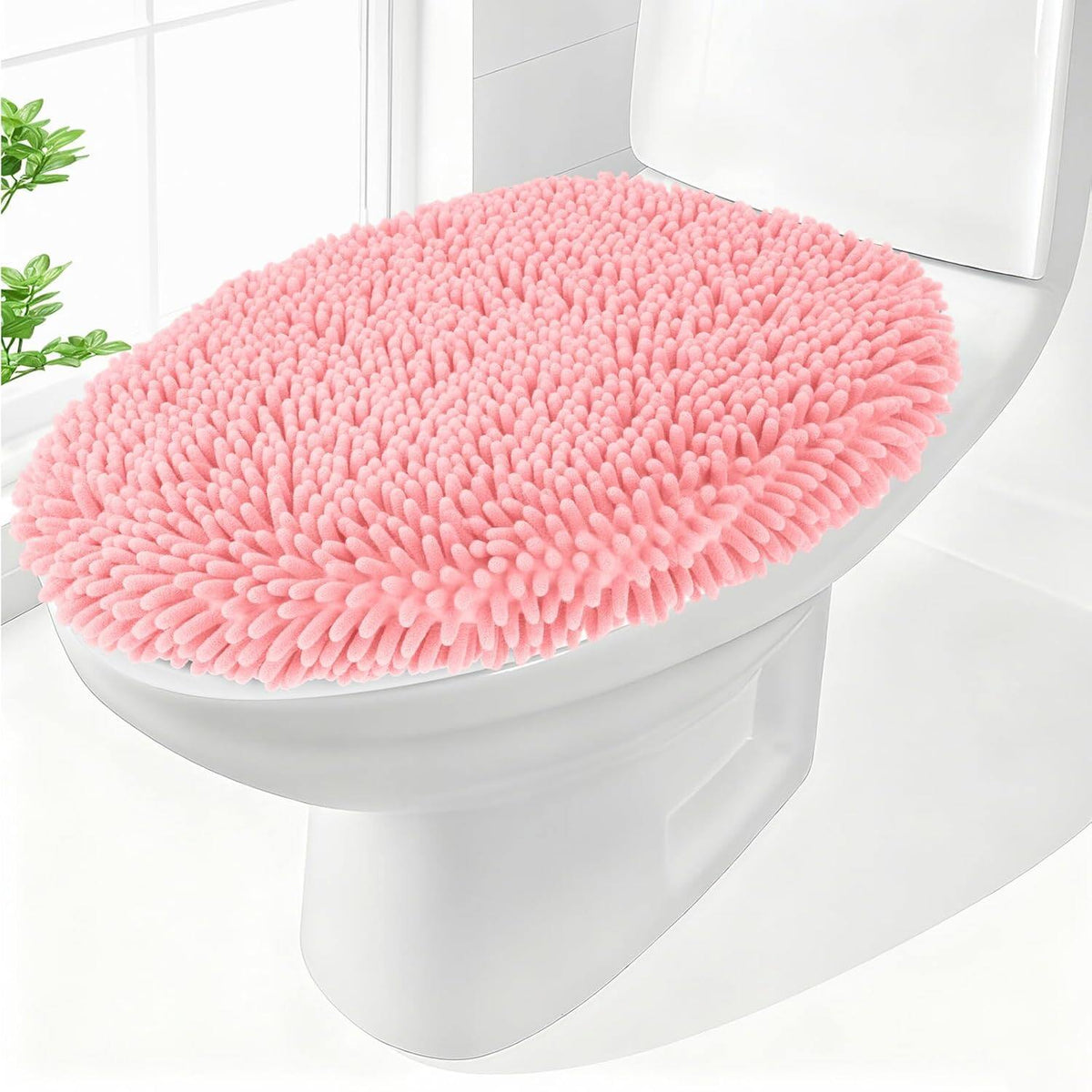 Elongated Toilet Seat Cover ,Adjustable Rubber Backing