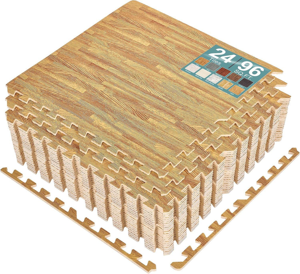 Wood Grain Floor Tiles Foam Mat EVA Interlocking Mats