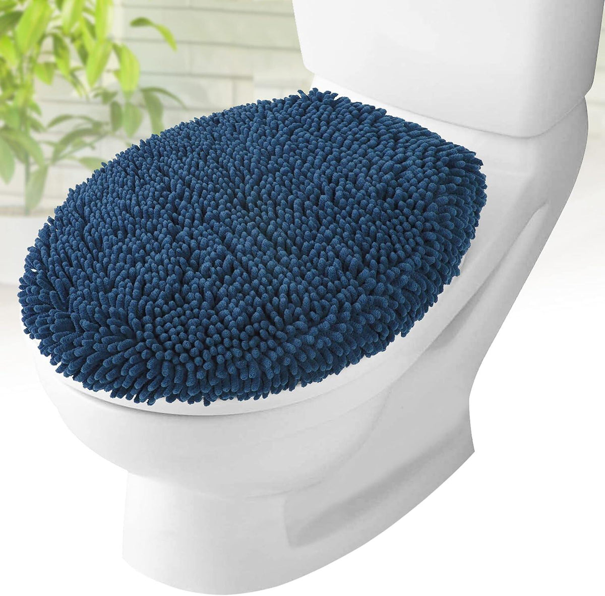 Toilet Lid Cover - Plush Microfiber Oval Toilet Seat Covers for Bathroom