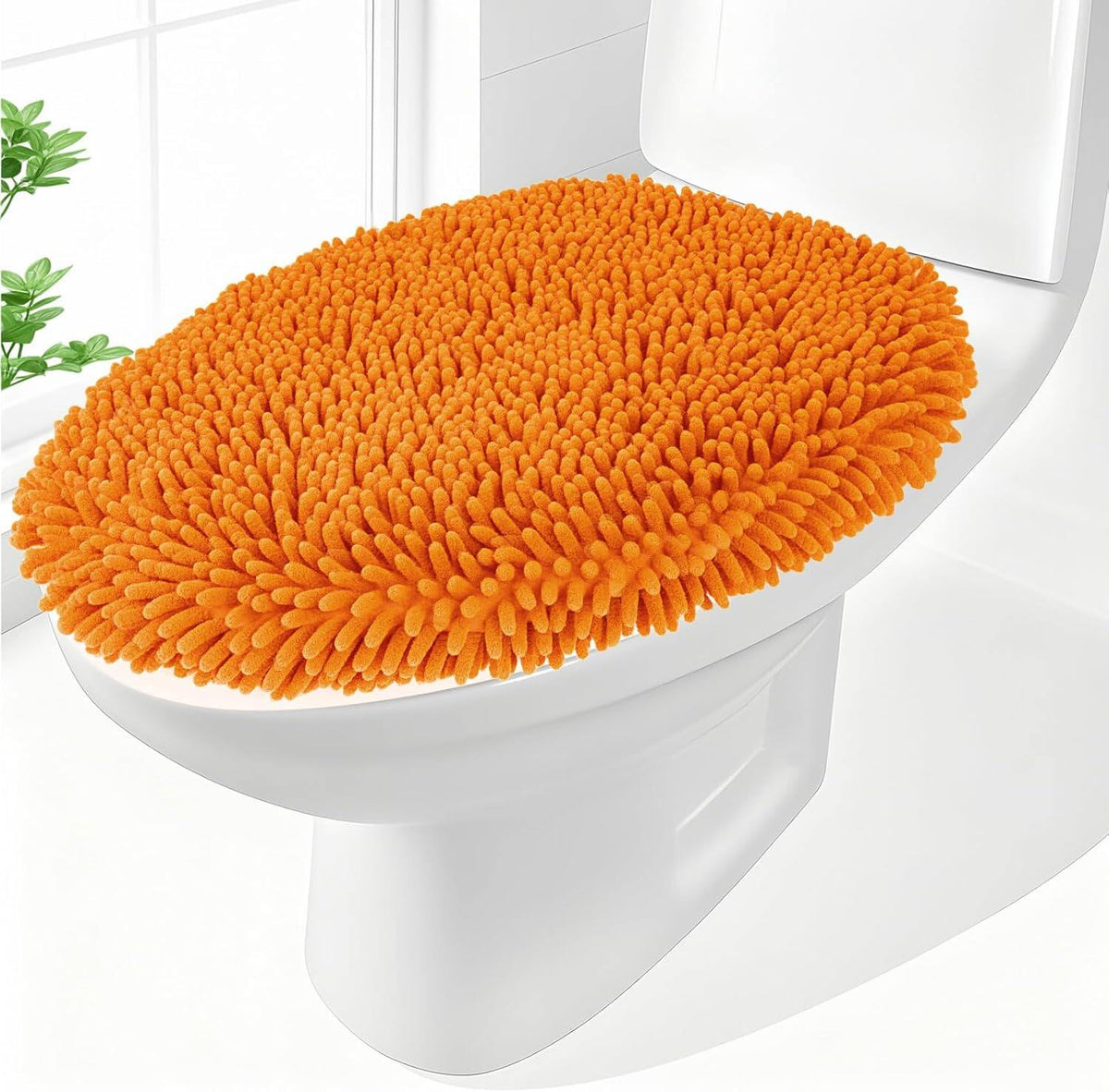 Elongated Toilet Seat Cover ,Adjustable Rubber Backing