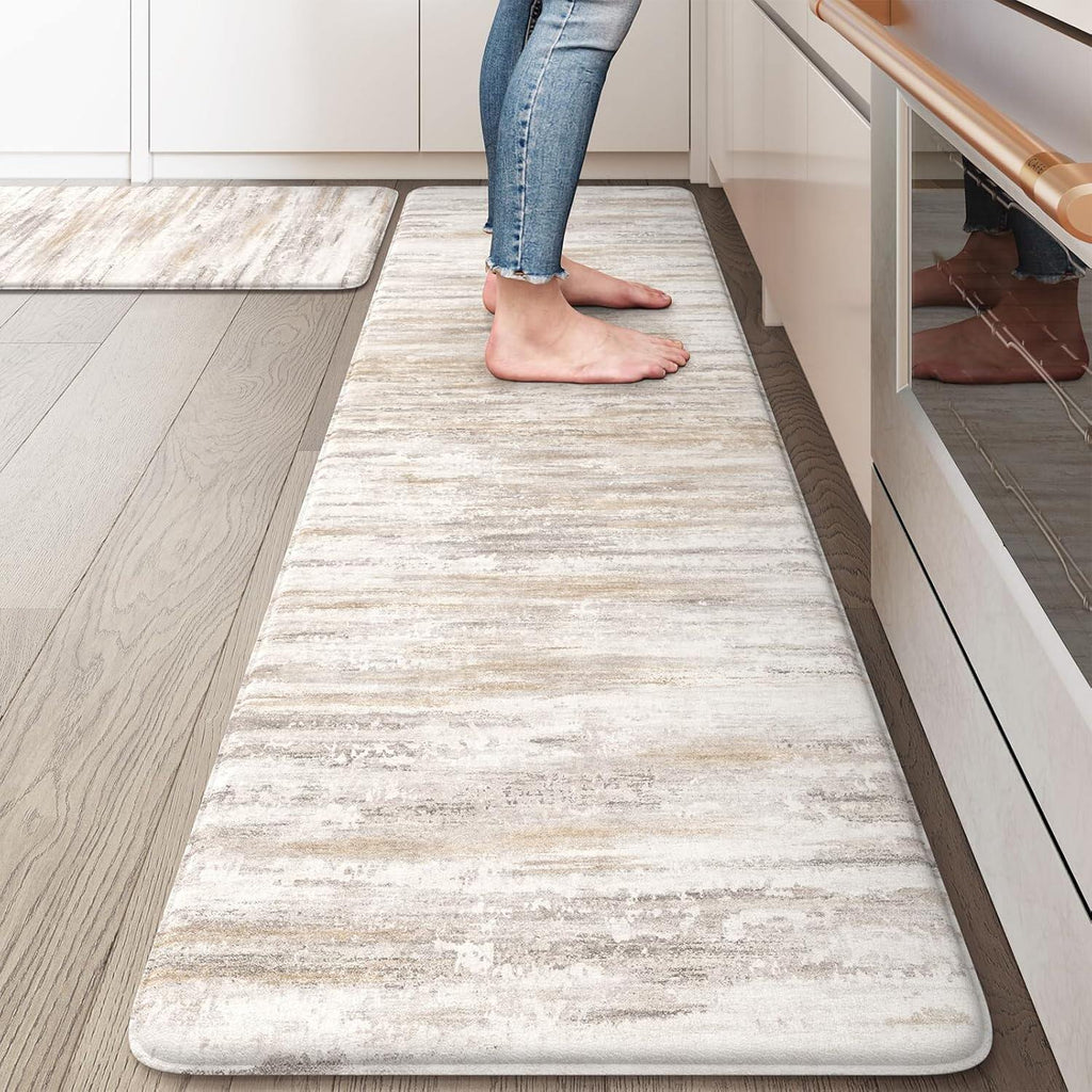 Anti Fatigue Kitchen Mats for Floor, Abstract Farmhouse Kitchen Rugs