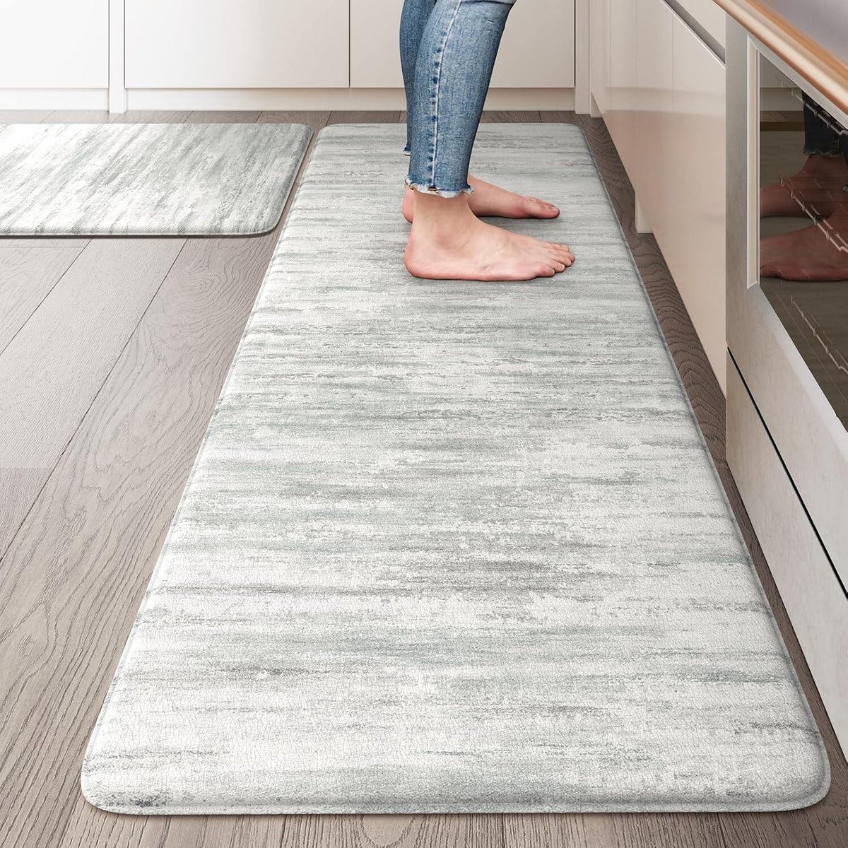 Anti Fatigue Kitchen Mats for Floor, Abstract Farmhouse Kitchen Rugs