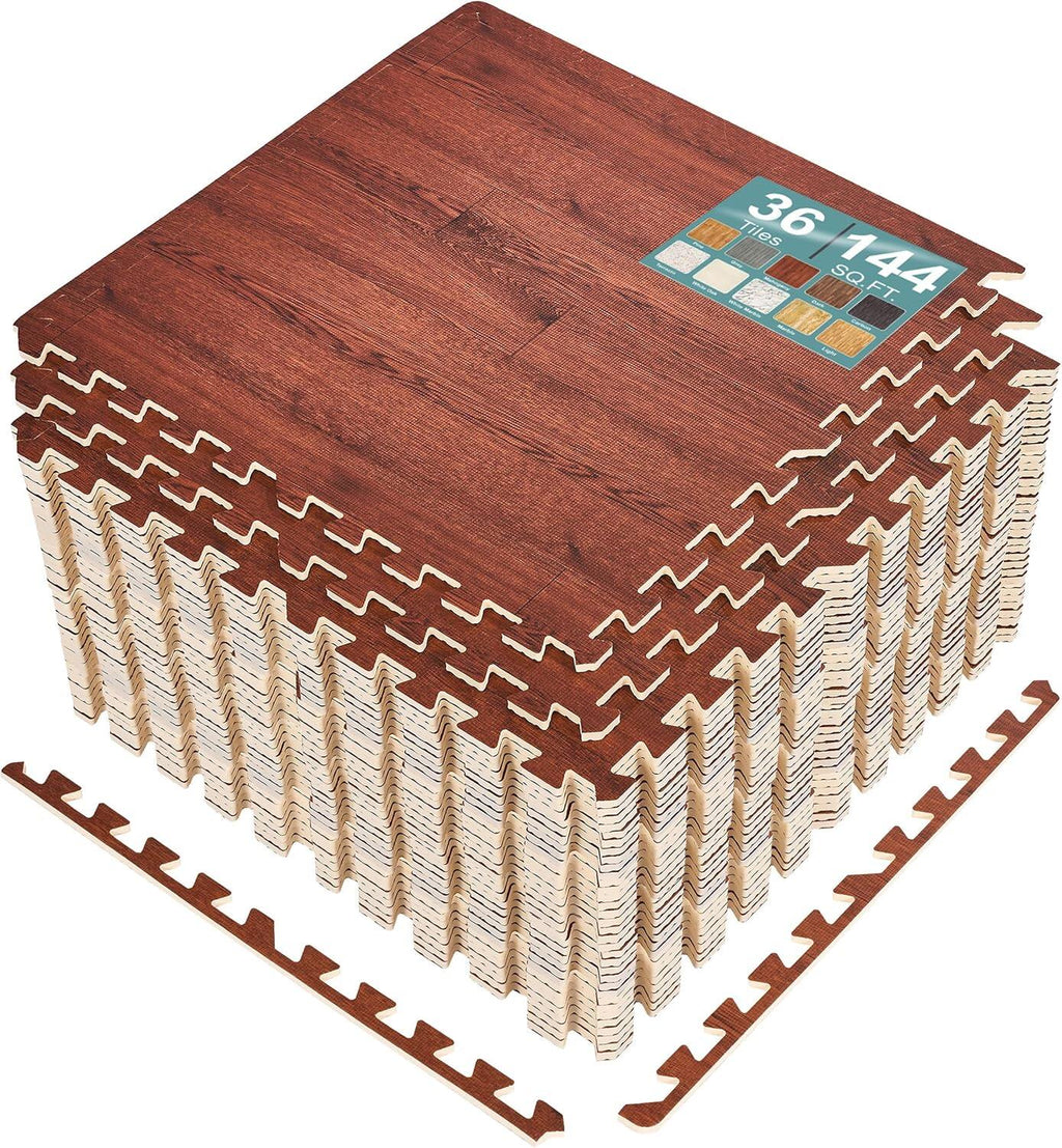 Wood Grain Floor Tiles Foam Mat EVA Interlocking Mats