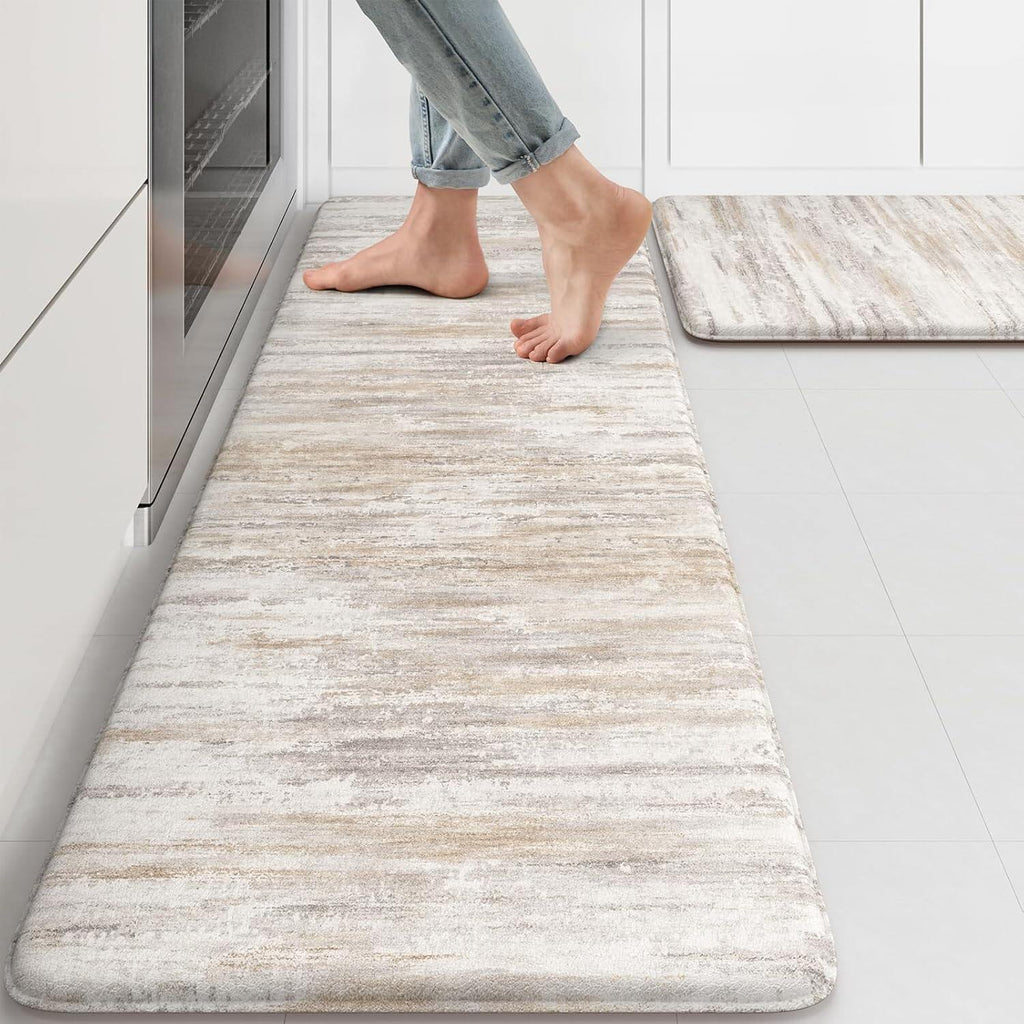 Anti Fatigue Kitchen Mats for Floor, Abstract Farmhouse Kitchen Rugs