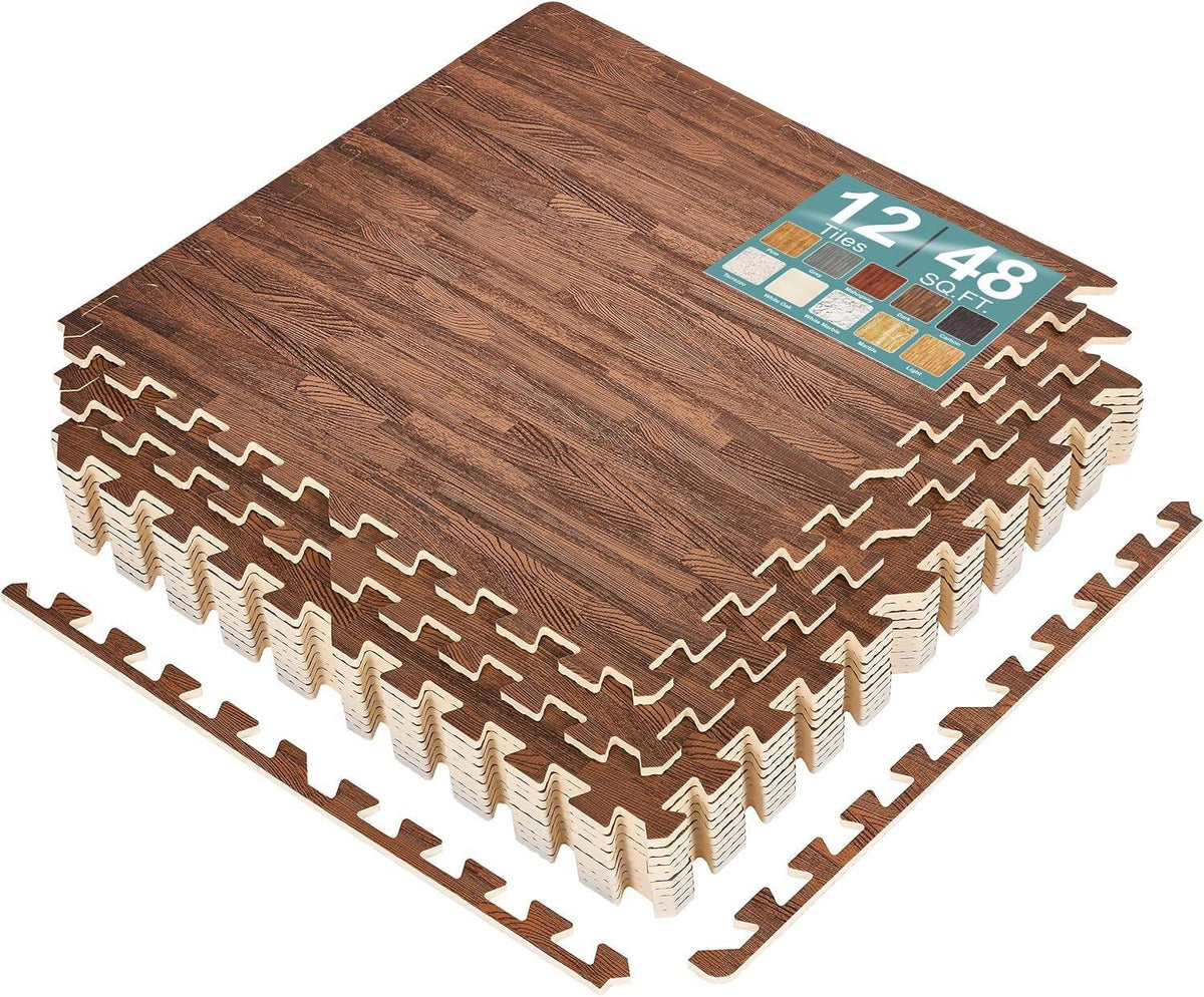 Wood Grain Floor Tiles Foam Mat EVA Interlocking Mats