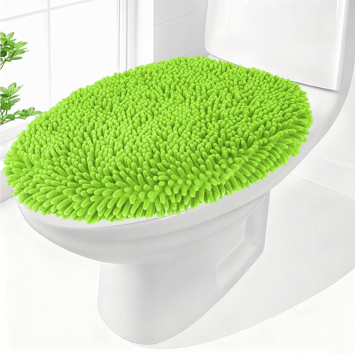 Elongated Toilet Seat Cover ,Adjustable Rubber Backing