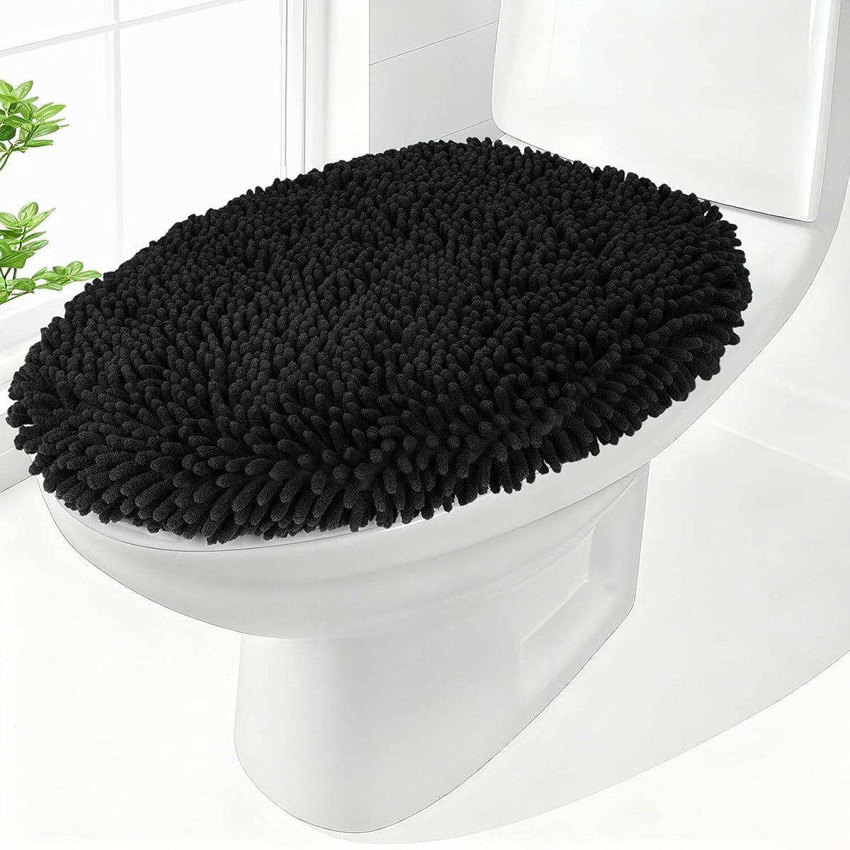 Elongated Toilet Seat Cover ,Adjustable Rubber Backing
