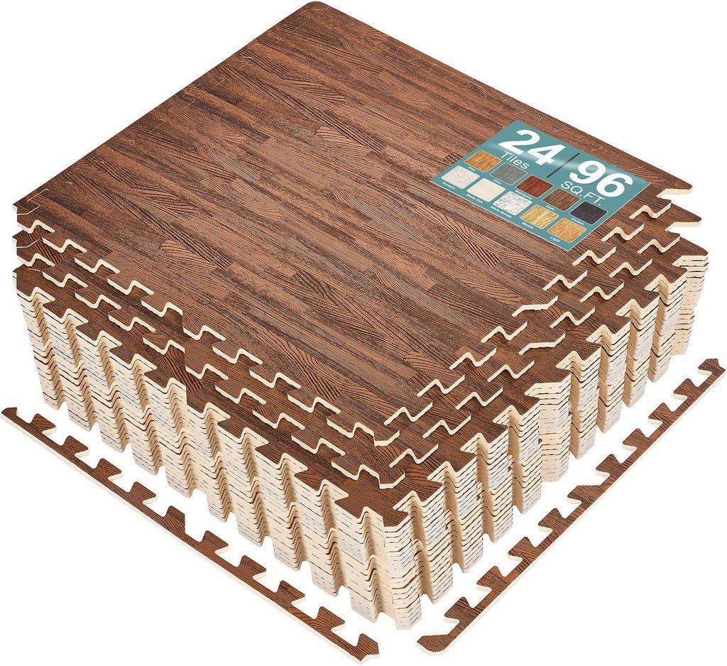 Wood Grain Floor Tiles Foam Mat EVA Interlocking Mats