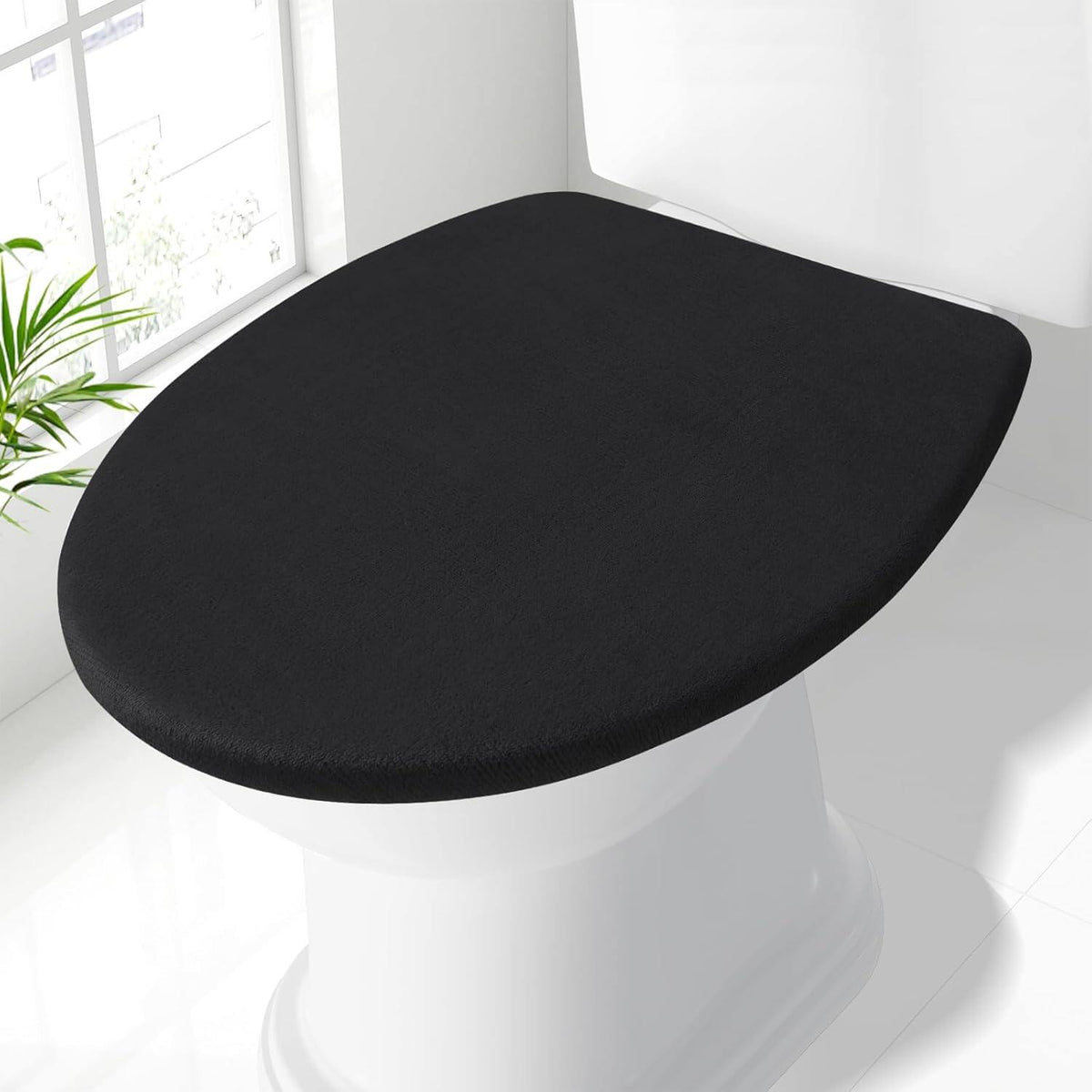 Soft Chenille Bathroom Toilet Lid Cover, Machine Washable Covers