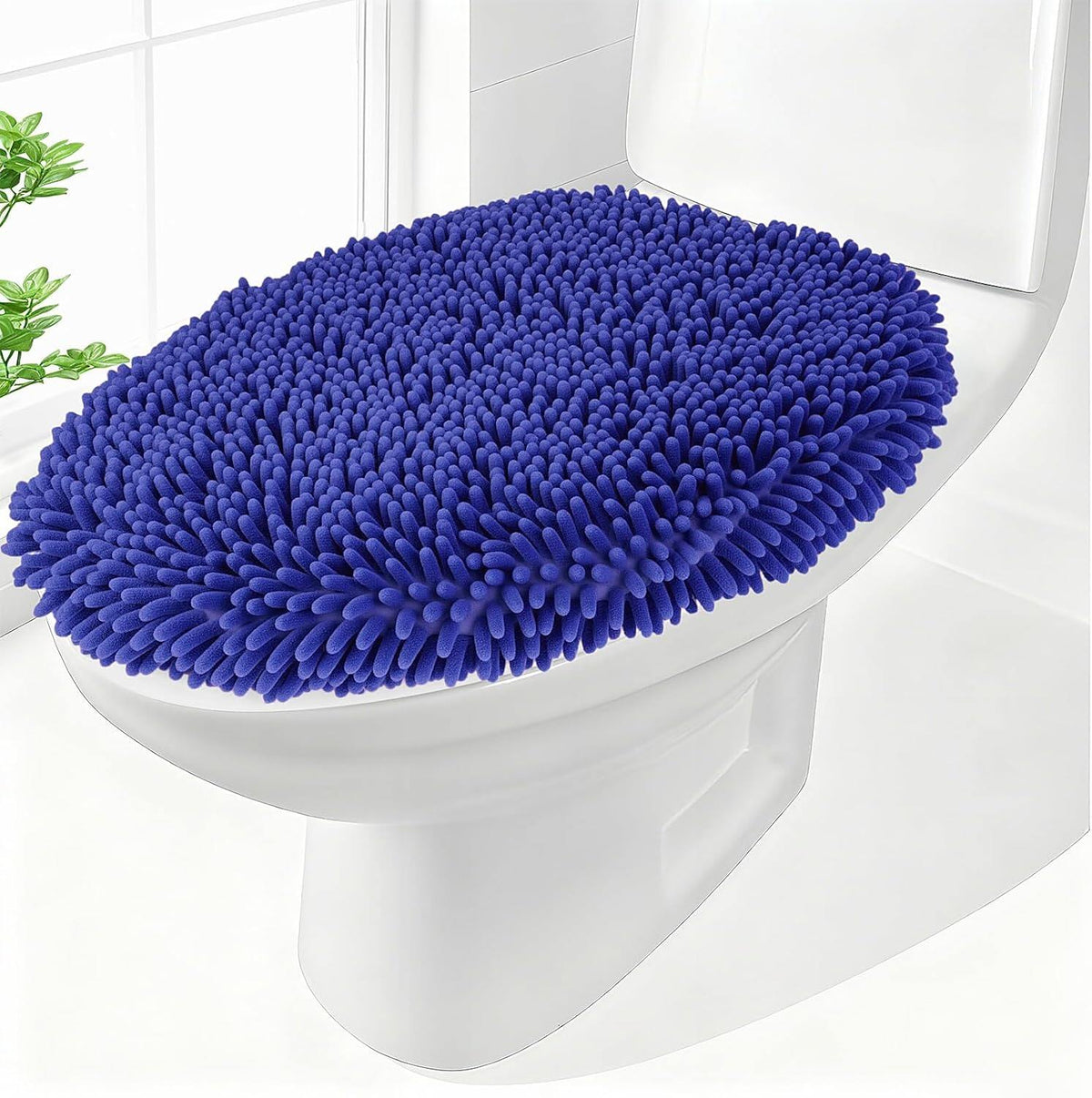 Elongated Toilet Seat Cover ,Adjustable Rubber Backing