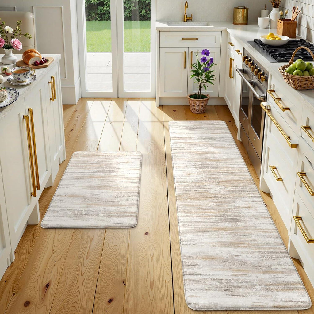 Anti Fatigue Kitchen Mats for Floor, Abstract Farmhouse Kitchen Rugs