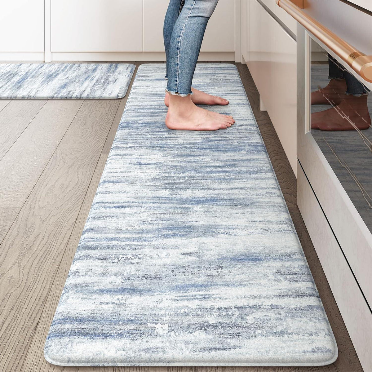 Anti Fatigue Kitchen Mats for Floor, Abstract Farmhouse Kitchen Rugs
