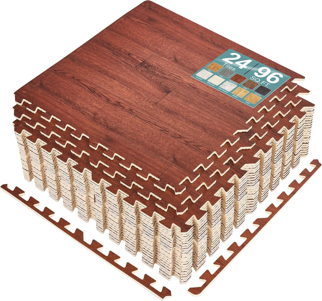 Wood Grain Floor Tiles Foam Mat EVA Interlocking Mats