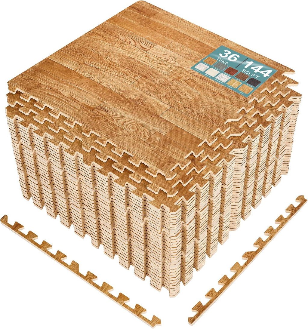 Wood Grain Floor Tiles Foam Mat EVA Interlocking Mats