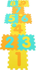 Hopscotch Foam Mat for Kids,  EVA 9-Piece Interlocking Baby Soft Puzzle Play Mat w/Numbers