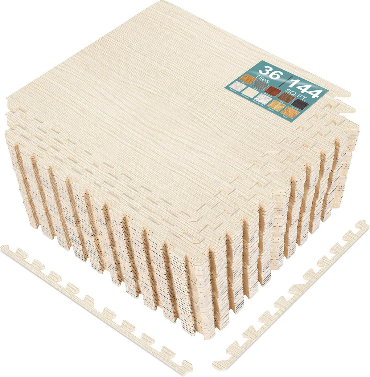 Wood Grain Floor Tiles Foam Mat EVA Interlocking Mats