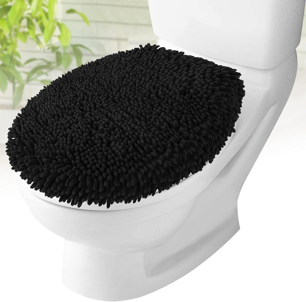 Toilet Lid Cover - Plush Microfiber Oval Toilet Seat Covers for Bathroom