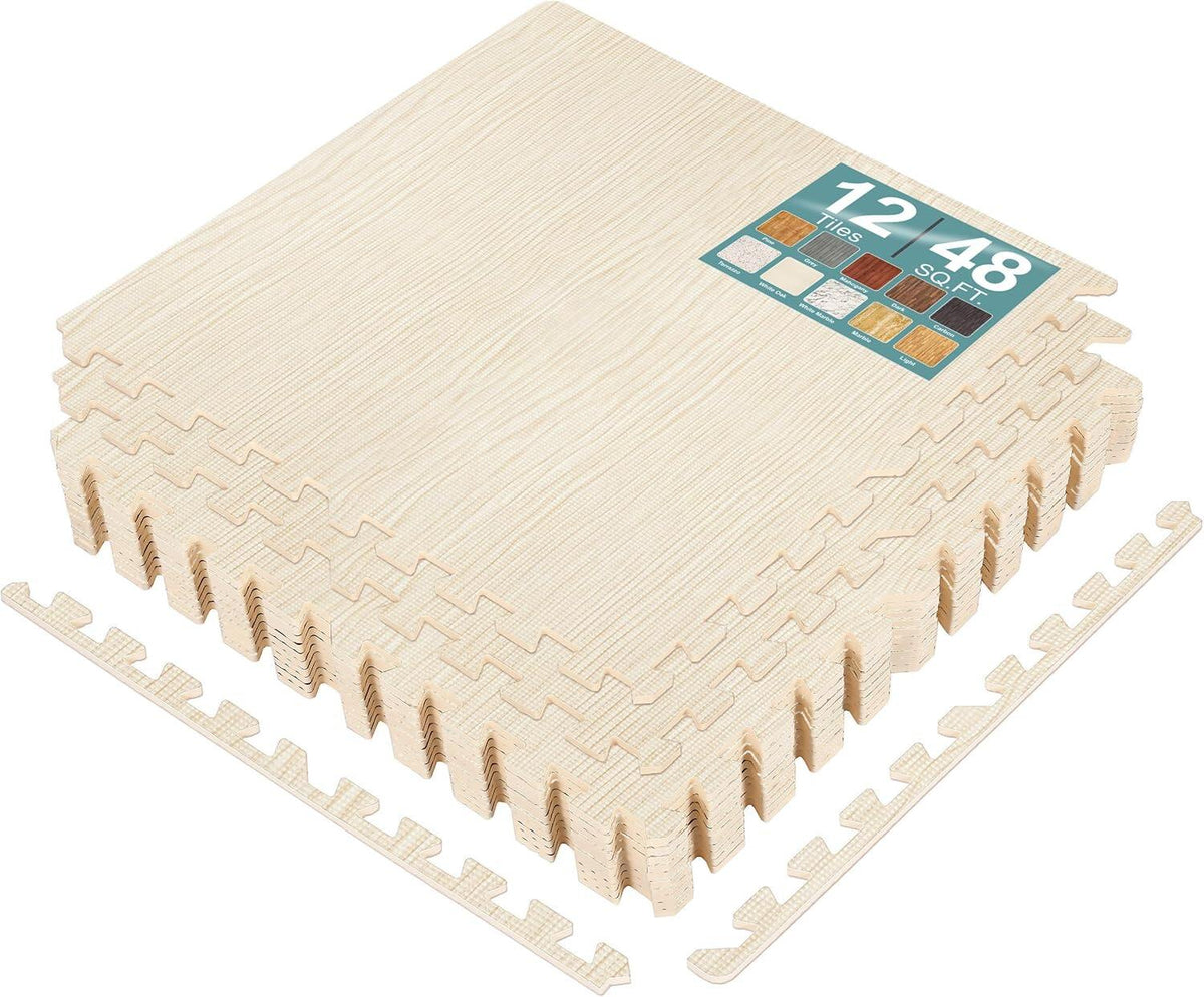 Wood Grain Floor Tiles Foam Mat EVA Interlocking Mats